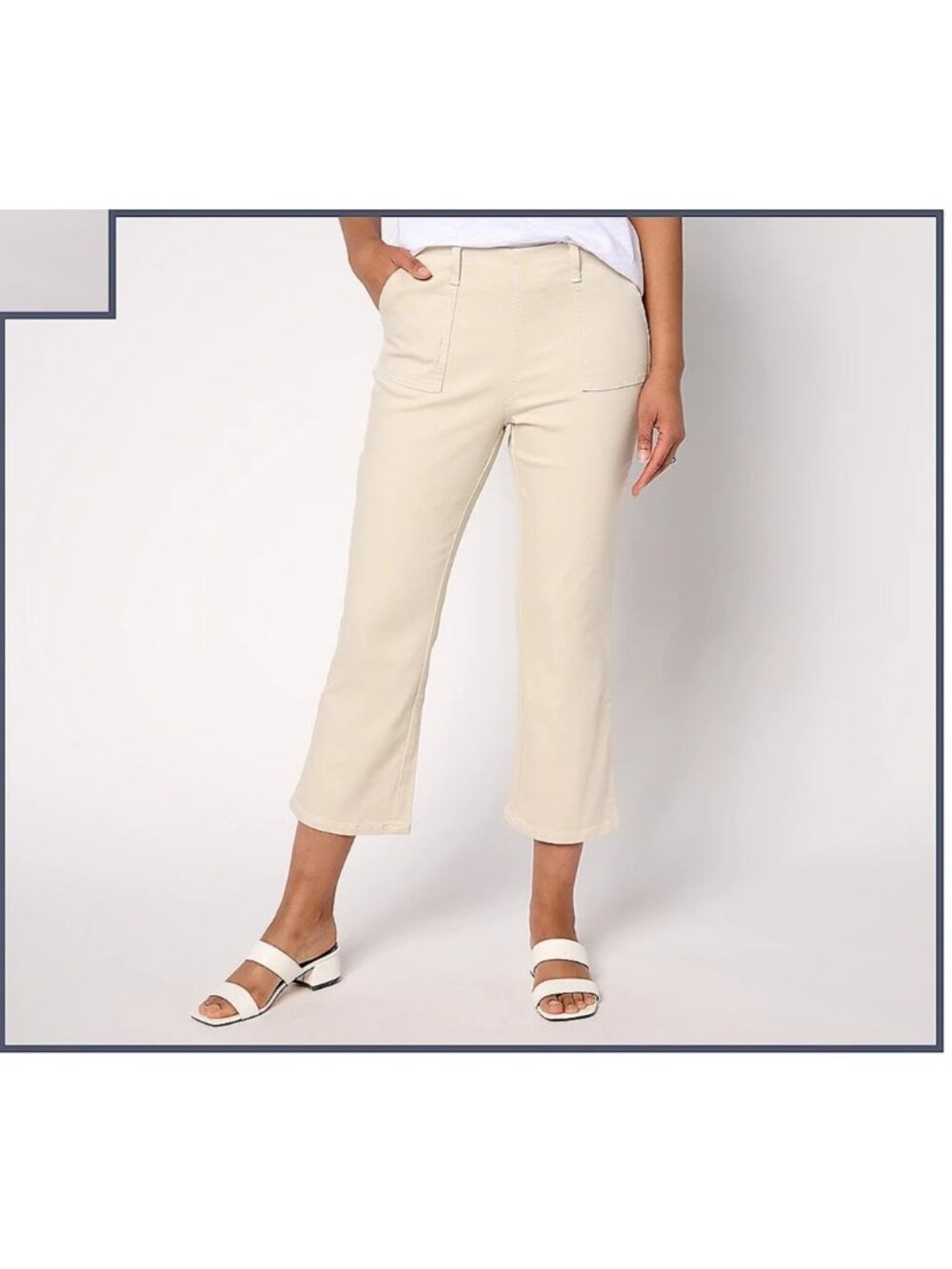 Belle By Kim Gravel Primabelle Twill Sailor Crop Jeans Size 16 Color Sand Bar